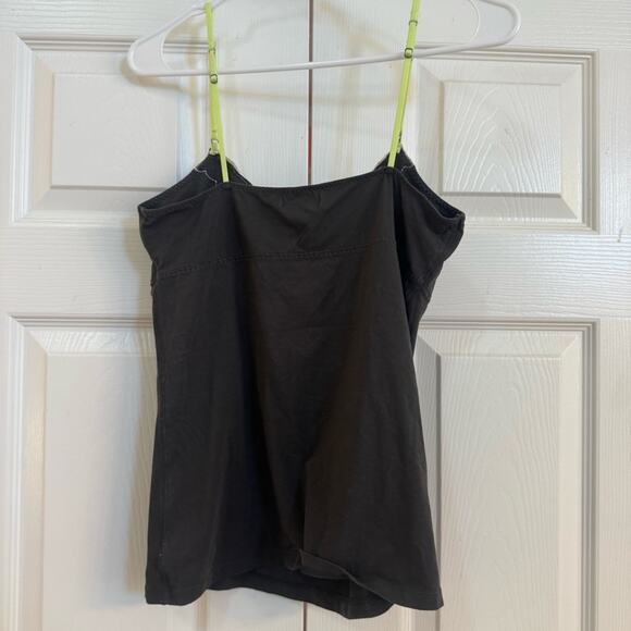 American Eagle Outfitters Women’s Embroidered Neon Green and Gray Tank Top Sz L - Picture 2 of 4